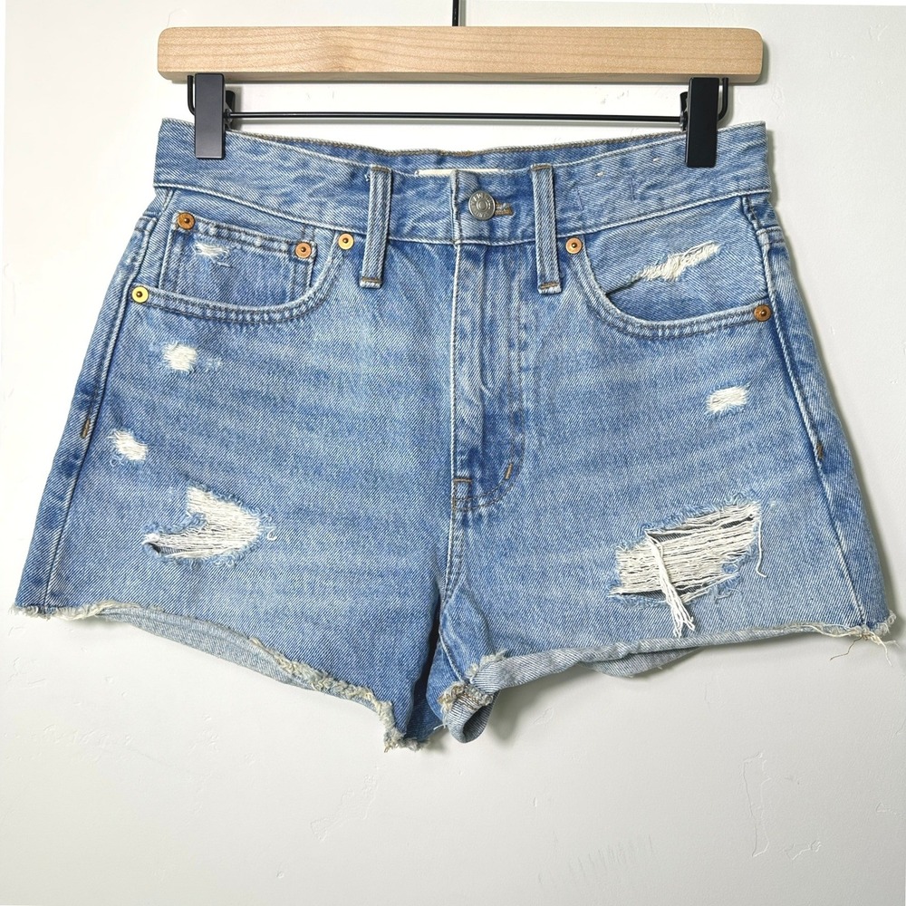 Madewell Women's Relaxed Denim Shorts 24 Distressed Cutoff Casual Everyday Basic